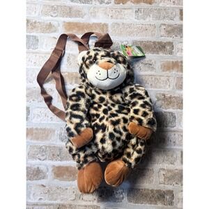 Critter Collection Leopard Plush Backpack Kids Toddler Spotted Animal Bag NEW